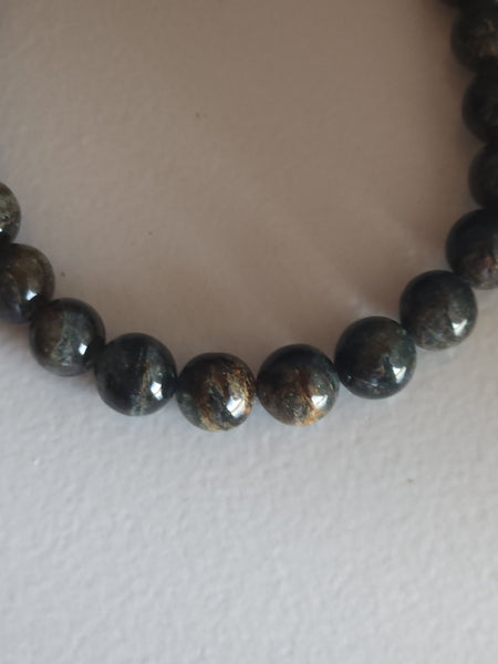 Biotite health and healing bracelet, Semi Precious Gemstone Stretch Bracelet, 7-8mm Round Beads, 7 Inch Unisex  Magical Mala   