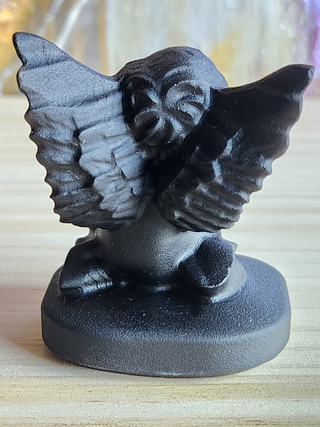 Black Onyx Hand Carved Angel - Magical Mala  Magical Mala   