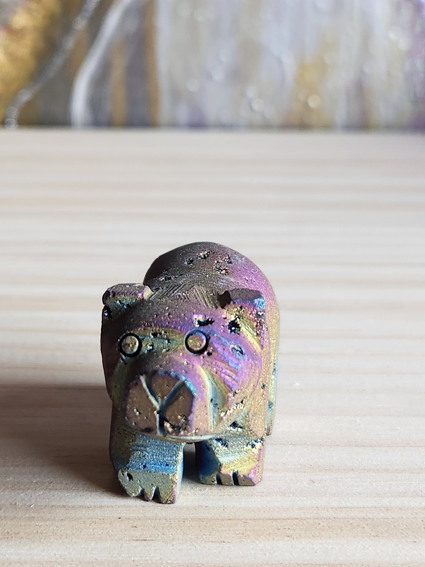 Titanium Druzy Agate Hand Carved Bear - Magical Mala  Magical Mala   
