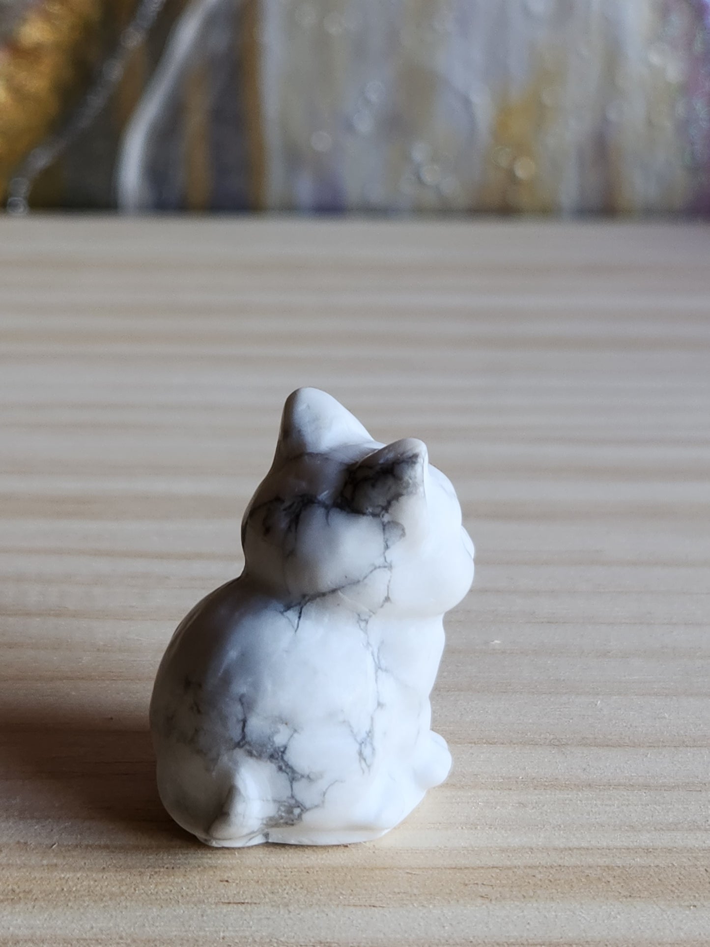 Howlite Hand Carved Mini Cat - Magical Mala  Magical Mala   