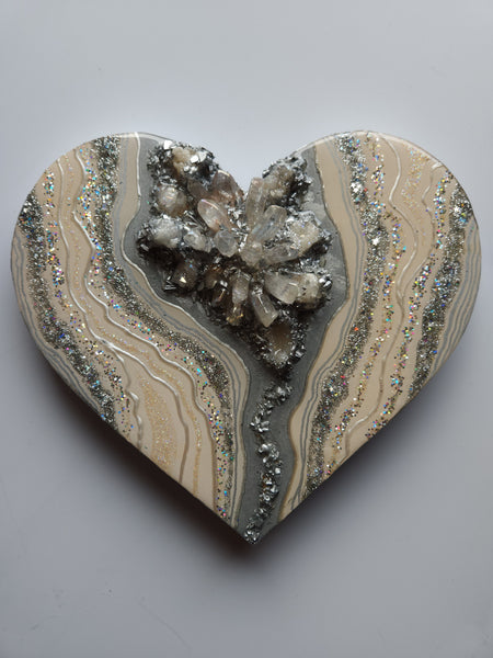 Clear Quartz Energy Heart by Artist Tina Medina for Magical Mala Art Magical Mala   
