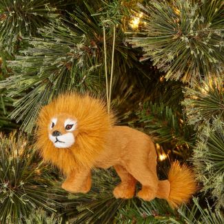 Faux Fur Lion Christmas Ornament, Brown Ornament Magical Mala   