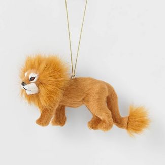 Faux Fur Lion Christmas Ornament, Brown Ornament Magical Mala   